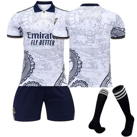 Kausi 22-23 Real Madrid Dragon Pattern Jalkapallopaita Numeroimaton L