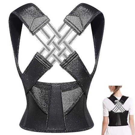 Ryggstøtte og holdningskorrigerer for kvinner og menn, justerbar lett holdningskorrigerende ryggstøtte, skoliose- og pukkelryggkorreksjon