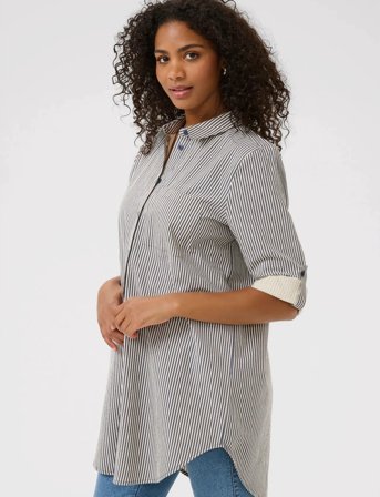 Kaffe Kanaya Striped Shirt Tunic - Black - 36