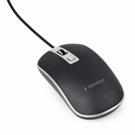 GEMBIRD Maus OPT WIRED 4 Tasten USB schwarz/silber