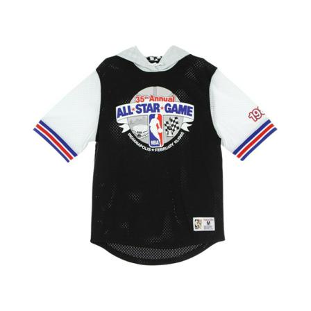 Mitchell & Ness lightweight short-sleeved hooded sweatshirt Sort, Herre Hættetrøjer