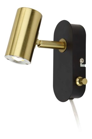 Aneta Lighting GUSTO väggspot, svart/mässing, 5W LED