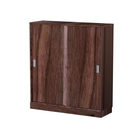 DENORD DESIGN Skjutdörrskåp 3xA4 1200 mm valnöt - Lyreco - Kontorsmöbler och inredning - Skåp och hyllor - Skåp