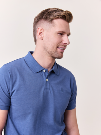 MATCH - Morgan pique - Redford - Str. S - Herre - T-skjorter & Piqué - Blå - 80% bomull, 20% polyester