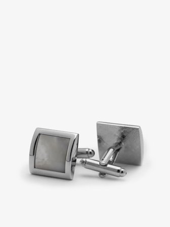 John Henric Men's Silver Cufflinks Square Size Onesize