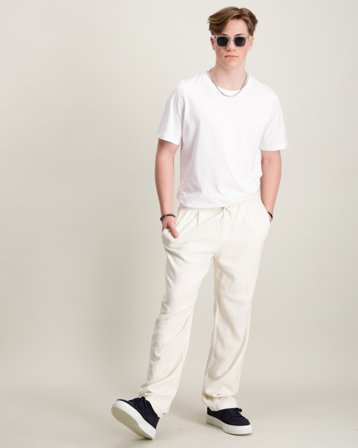 Jack & Jones JPSTBILL ANDROS VIS LB JOGGER JNR Vit Byxor Kille - Kids Brand Store