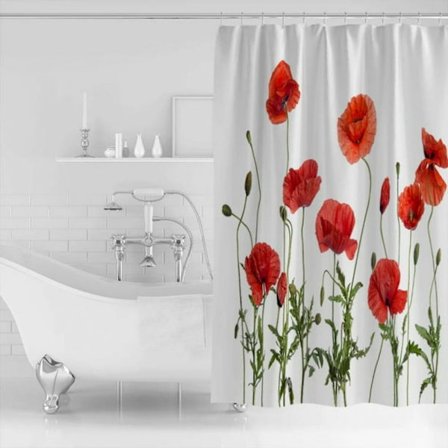 Botanisk Natur Dusjforheng, Levende Farger Blomsterkunst med Maskinvaskbar Funksjon, Vannavstøtende Muggresistent Stoff for Stilfullt Baderom