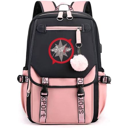 SKZ Ryggsäck Merch, SKZ Bokväska Casual Ryggsäck (Rosa2)