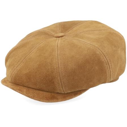 Stetson - Brown flatcap Czapka Z Daszkiem - Hatteras Calf Split Brown Flat Cap @ Hatstore