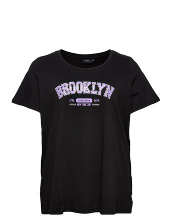 Vtiffany, S/S, Straight Tee T-shirts & Tops Short-sleeved Svart Zizzi