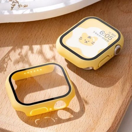 Härdat glas + skal för Apple Watch-fodral 45 mm 41 mm 44 mm 40 mm 42 mm serie 9 4 5 6 SE 7 8 skärmskydd Apple Watch-tillbehör