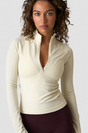 ICANIWILL - Define Wool 1/2 Zip Cream - Oberteile - Damen - ICIW