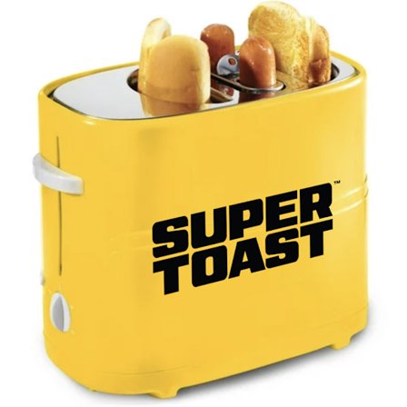 2-Slots Pølse- og Bolle-Rister med Mini-Tang, Pølse-Rister Fungerer med Kylling, Kalkun, Grøntsags-Pølser, Pølser