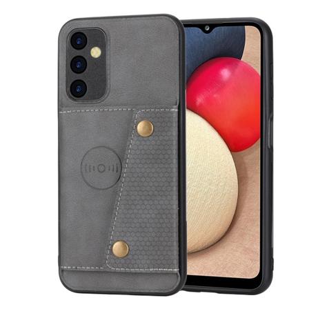 Luksus PC-læder Retro Flip Pungetui til Galaxy A54 5G Grå