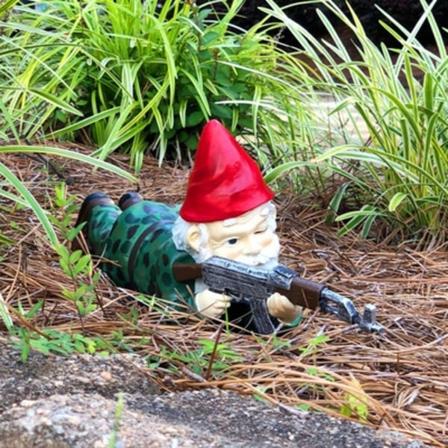 Morsom Army Garden Gnome Statue Resin Desktop Plen Ornament Figur Skulptur Innendørs - Perfet