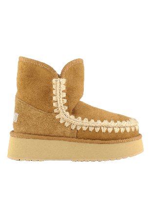 MOU PLATFORM BOOT SUEDE Kängor & boots Dam Beige 39