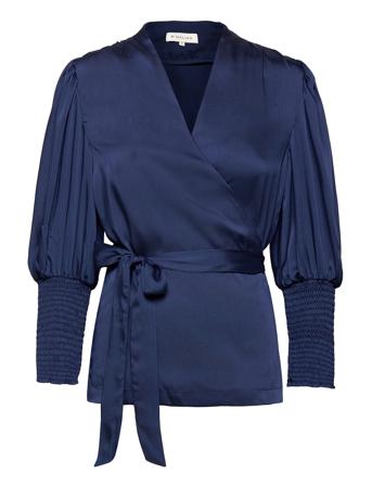 Hope Blouse Bluse Langærmet Blå By Malina