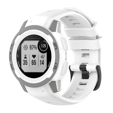 Garmin Instinct 2S silikonikellon hihna - Valkoinen