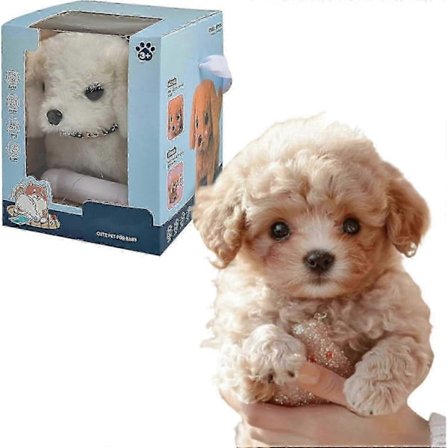 Min Realistiske Robot Hvalp, Mini Interaktivt Plyslegetøj Kæledyr Børn Sød Blød Robot Hund Kan Gå og Gø - WELLNGS