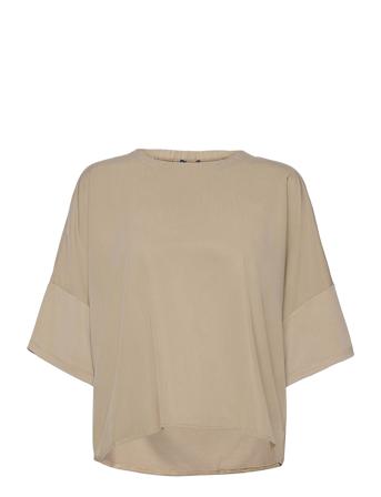 Renya Modal Jersey Mix Med Top Beige French Connection