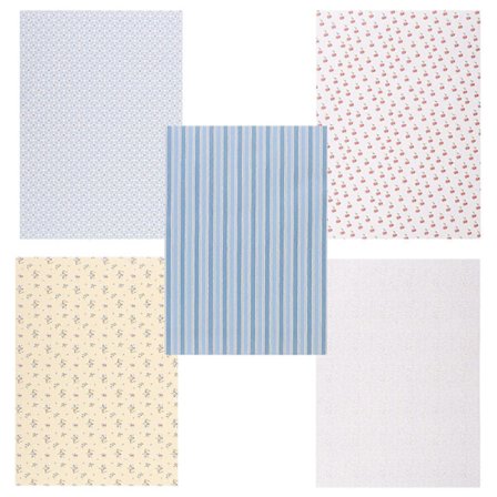 5 ark dukkehus tapet lim DIY dukkehus bakgrunn tapet skrell og lim veggpapir (LGL)