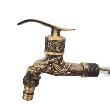 Väggmonterad kran i brons av zinklegering, dekorativ utomhuskran för trädgård, tvättmaskin, liten kran
