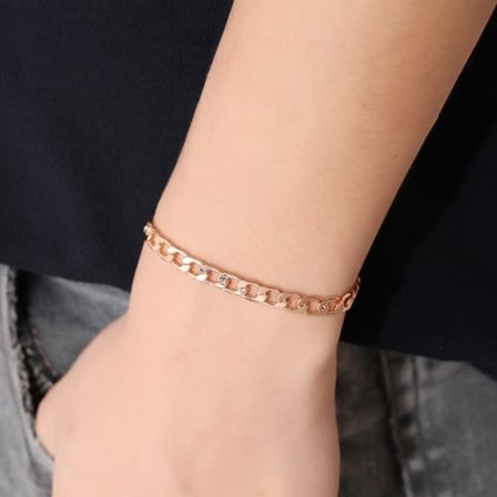 Armband Länk/Kedja i Roséguld 5mm Herrarmband Guld—pa