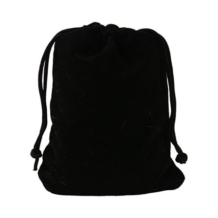 50 st påse Sammet bärbara smycken påsar Enkla förvaringsväskor Svart