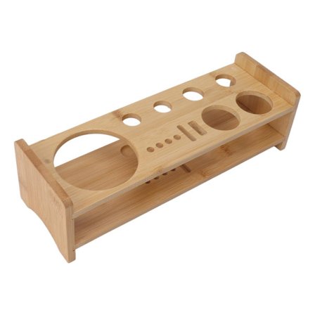 Bartender Kit Stativ Stor Kapasitet Plassbesparende Bambus Tre Bartenderverktøy Oppbevaringsholder for Bar Hjem