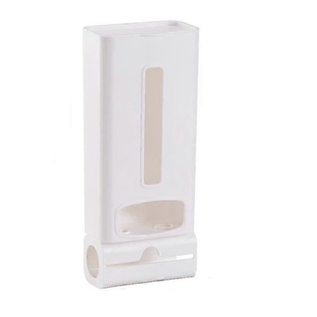 Avtakbar veggmontert søppelposeholder i plast (hvit)