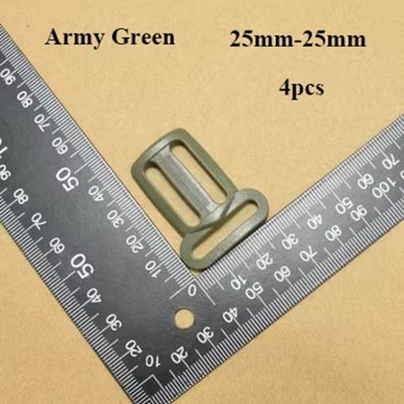 4 stk Tri Glide Glide Stige Låsespenner ARMY GREEN 25MM-25MM