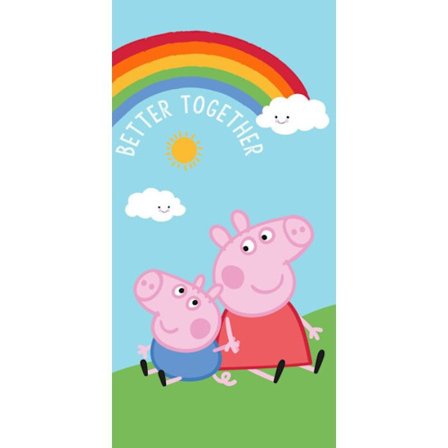Peppa Pig - Puuvillainen rantapyyhe "Sateenkaari" - Monivärinen - 70 x 140 cm
