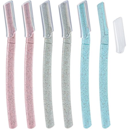 6 stk. blade til ansigtet, ansigtsbarbermaskiner til kvinder, hårfjerning til ansigtet, Dermaplaning-barbermaskine til øjenbryn og ferskenfnuller, 