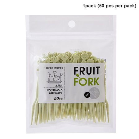 50 st Engångsfrukt Snack Gaffel Dessert Mat Picks Plast Tårtgafflar Cocktail Picks För Hem och Catering Party