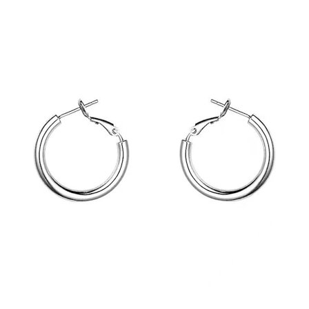 S999 Sterling Silver Plain Hoop Earrings, Cold Wind Earrings, Female Personality Earrings, 2 High-end Earrings (silver, Gold)