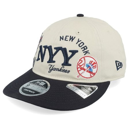 New Era - MLB Beige unconstructed Kasket - New York Yankees 9FIFTY Scatter Stone/Navy Dad Cap @ Hatstore