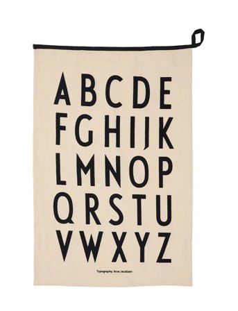 Premium Classic Tea Towel Beige Design Letters