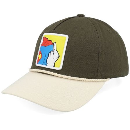 BOOM - Grön adjustable Keps - Super Fu Patch Rope Olive/Stone Golfer A-Frame Adjustable @ Hatstore