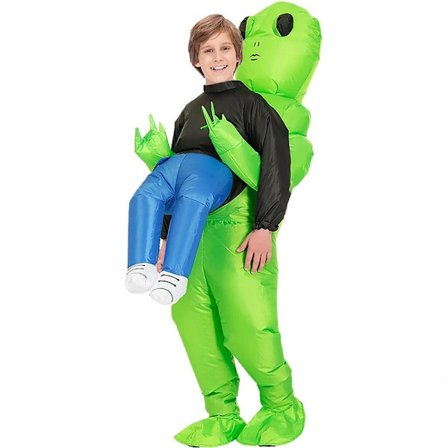 Nabila Oppustelig Alien Kostume til Børn, til Halloween, Cosplay, Maskerade Kostume Grøn