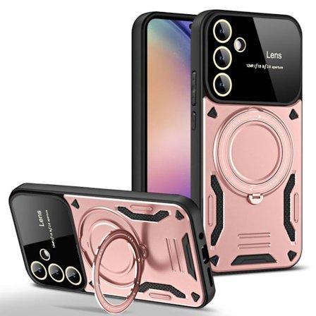 Samsung Galaxy A16 Case with Magnetic Ring Stand - Rose Gold