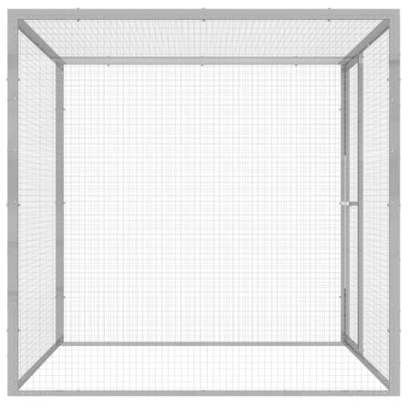Vidaxl Kattbur 1,5x1,5x1,5 M Galvaniserat Stål Silver