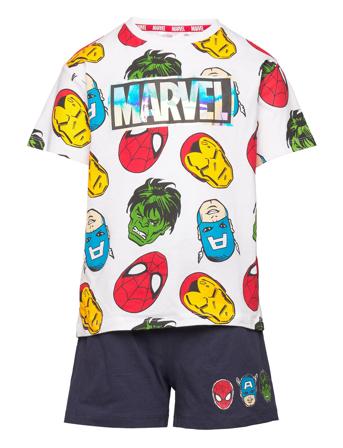 Set 2P Short + Ts Sets Sets With Short-sleeved T-shirt Multi/mønstret Marvel*Betinget Tilbud