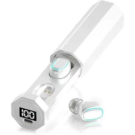 Chronus Bluetooth-kompatible Hodetelefoner Tws B9 Sport Vanntette Med Hifi Stereo Led Digital Skjerm (hvit)