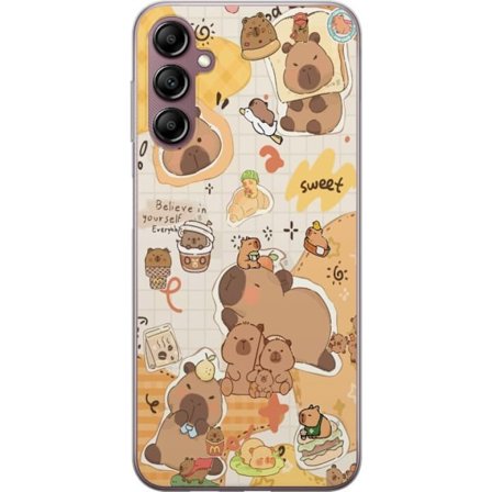 Yhteensopiva Puhelinkuori Samsung Galaxy A14 5G Kawaii capybara mobilskal med gulliga djurmotiv