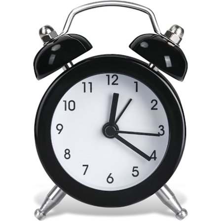 Mini vekkerklokke, nattbordsklokke batteridrevet ikke-tikkende bordklokke