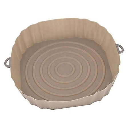 20cm Air Fryer Ugnsbakplatta Stekt Kycklingkorg Matta Airfryer Silikonkruka Rund Ersättning Gr