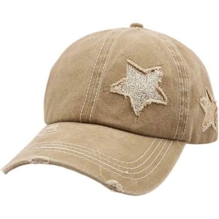 Høje Messy Bun Hatte til Kvinder - Distressed Baseball Caps - Uformelt Vasket Dad Hat