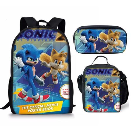 Sonic skolväska för barn, matsäck, pennväska set om tre - Perfet 12