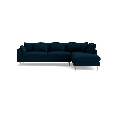 Ofelia chaiselong sofa, højrevendt - Boston Blå - 300x210x85 - Sofa, chaiselong