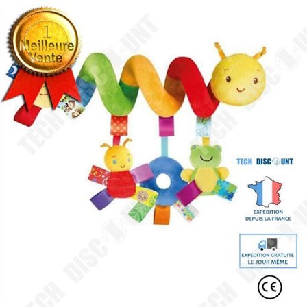 miniaturfigur TD Doudou för bebis i färgglad orm, tillbehör till vagga, spiral baby rattle tillbehör ny